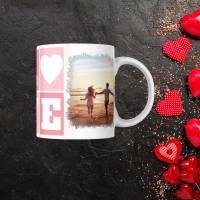 Kaffeetasse personalisiert mit Foto, Kaffeebecher als Valentinstag Geschenk, Kaffeetasse weiß Geschenk für die Freundin Bild 2