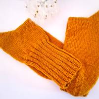 Herren Socken Größe 42/43 handgestrickt Farbe curryfarben (senffarben) Bild 6