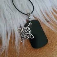 Keltische Knoten Kette als Raute im Wikinger Look mit Erkennungsmarke zum Gravieren/ Halskette mit Anhänger Bild 3