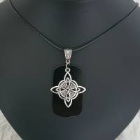 Keltische Knoten Kette als Raute im Wikinger Look mit Erkennungsmarke zum Gravieren/ Halskette mit Anhänger Bild 4