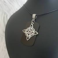 Keltische Knoten Kette als Raute im Wikinger Look mit Erkennungsmarke zum Gravieren/ Halskette mit Anhänger Bild 5