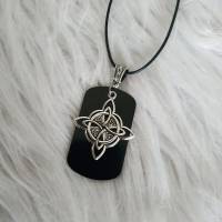 Keltische Knoten Kette als Raute im Wikinger Look mit Erkennungsmarke zum Gravieren/ Halskette mit Anhänger Bild 8