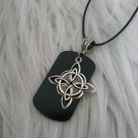 Keltische Knoten Kette als Raute im Wikinger Look mit Erkennungsmarke zum Gravieren/ Halskette mit Anhänger Bild 9