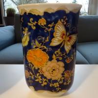 Phantasievolldekorierte Vase aus der Serie "Fantasia" von Kaiser. Echt Kobalt.  Höhe: 18 cm Bild 6