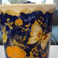 Phantasievolldekorierte Vase aus der Serie "Fantasia" von Kaiser. Echt Kobalt.  Höhe: 18 cm Bild 7