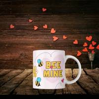 Kaffeetasse mit Aufdruck Love Bee, Kaffeebecher als Valentinstag Geschenk, Kaffeetasse weiß Geschenk für die Freundin Bild 2