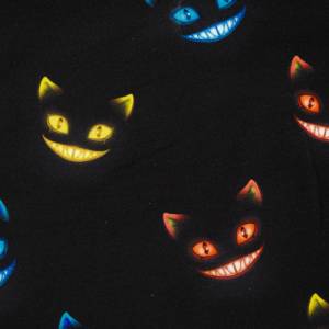 Jersey Baumwollstoff Geisterkatzen Ghost Cats, schwarze Katzen, Jungsstoffe, Baummwolljersey Bild 1