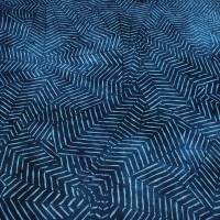 Stoff Baumwolle Jersey grafisches Muster Spinnennetz Design blau marine türkis Kleiderstoff Kinderstoff Bild 1