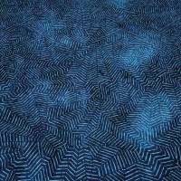 Stoff Baumwolle Jersey grafisches Muster Spinnennetz Design blau marine türkis Kleiderstoff Kinderstoff Bild 3