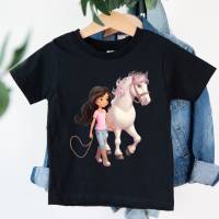 Bügelbild Reiterin Pferd Mädchen in Jeans verschiedene Größen Bild 1