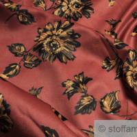 Stoff Polyester Fleece terracotta Sonnenblume Fellseite caramel weich kuschelig Bild 1
