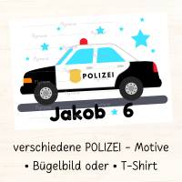 Bügelbild | T-Shirt | Geburtstags-Shirt | Polizei | ID 001 | verschiedene Motive Bild 2