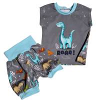 Set aus kurzarm Shirt und kurzer Hose gr.86 mit Dino handmade Bild 1