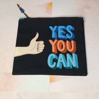 Tasche klein für Stifte, Krimskrams mit tollen Motiven "Yes you can" Bild 4