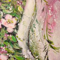 WILDROSEN-BLÜTENKLEID - florales, abstraktes Gemälde auf Leinwand von Christiane Schwarz Bild 9