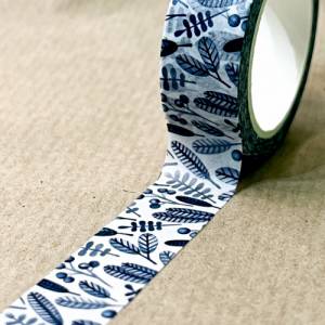 Washi Tape | florales Muster in blau | 10 m | Aufkleber | Bulletjournal | Journal Sticker | Watercolor Bild 4