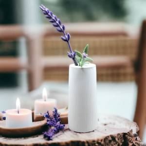Kleine Vase mit Rillen Silikon Gießform, Kerzengefäß Silikonform für Beton Raysin Stabkerze Kerzenhalter Gefäß Vasenform Bild 1