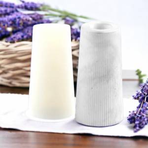 Kleine Vase mit Rillen Silikon Gießform, Kerzengefäß Silikonform für Beton Raysin Stabkerze Kerzenhalter Gefäß Vasenform Bild 3