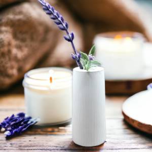 Kleine Vase mit Rillen Silikon Gießform, Kerzengefäß Silikonform für Beton Raysin Stabkerze Kerzenhalter Gefäß Vasenform Bild 7