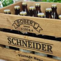 Personalisierte BIERKISTE GEBURTSTAG Rustikale Holzkiste Alte Getränkekiste Vintage Bier Männer Geschenk für Ihn Vater Bild 2