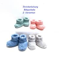 Strickanleitung für Babyschuhe mit Variation in Deutscher Sprache Bild 1