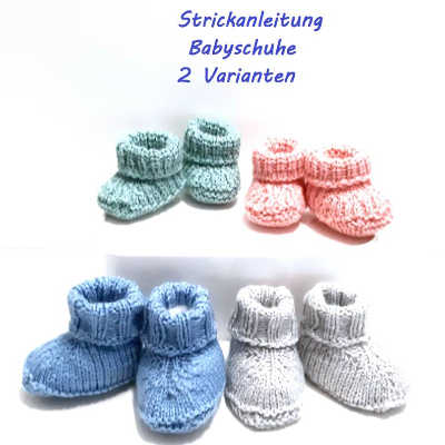 Strickanleitung für Babyschuhe mit Variation in Deutscher Sprache