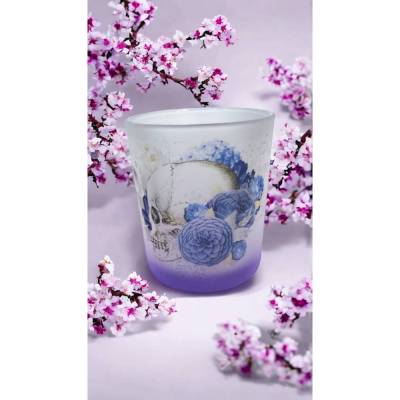 Teeglas mit Farbverlauf, satiniert, lila