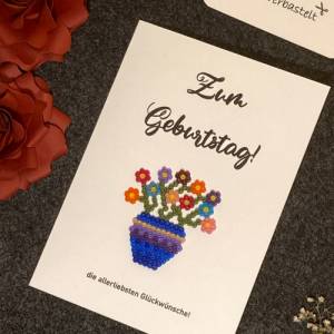 Grußkarte Glückwunschkarte Geburtstag Blumenstrauß Klappkarte Bild 2