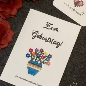 Grußkarte Glückwunschkarte Geburtstag Blumenstrauß Klappkarte Bild 3
