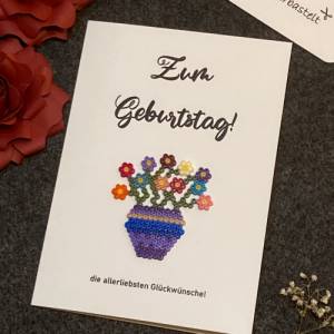 Grußkarte Glückwunschkarte Geburtstag Blumenstrauß Klappkarte Bild 4
