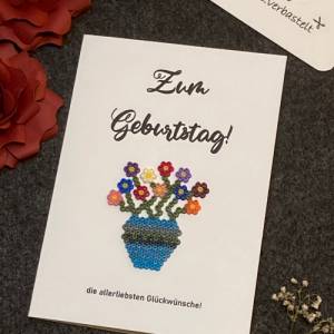 Grußkarte Glückwunschkarte Geburtstag Blumenstrauß Klappkarte Bild 5