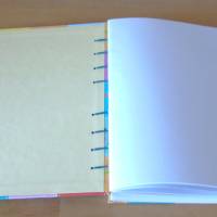 Handgebundenes A5-Notizbuch mit buntem Eulenpapier // Tagebuch // Skizzenbuch // Geschenk Bild 6