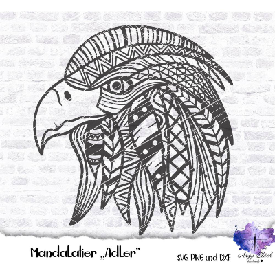 Foliendatei „Mandalatier Adler“  SVG,PNG,DXF