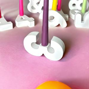 Zahlen Stabkerzenhalter Silikonform, Geburtstagskerze Kerzenhalter Gießform, Geburtstag Kerzenständer, Raysinform, Beton Bild 8