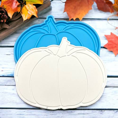 Kürbis Silikonform Herbst Deko Kürbis Tablett Gießform, Silikon Untersetzer Form, Epoxidharz, Raysin, Herbstliche Dekora