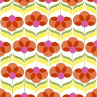 20 Lunchservietten Geo Flowers Red, mit stilisierten Retroblumen, von Paper+Design Bild 1