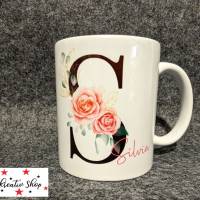 Personalisierte Tasse mit Name Buchstabe Geschenkidee Kaffeetasse Bild 1