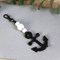 Schlüsselanhänger Taschenanhänger Anker schwarz weiß Bild 4