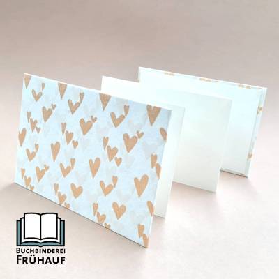 Leporello Fotoalbum Herzen Hochzeit 11x16cm Querformat Personalisierbar