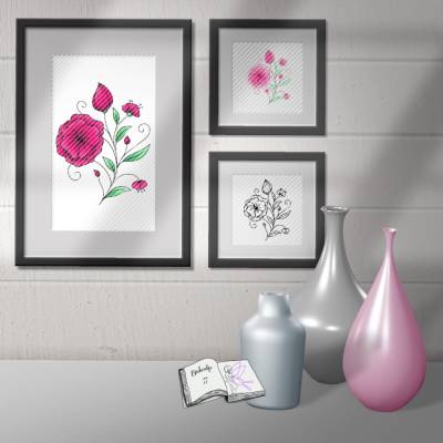 Digiset und Plott Blumenast