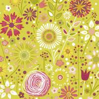 20 Lunchservietten Flower Field, mit stilisierten Blumen, moderner Blumenwiese, von Paper+Design Bild 1