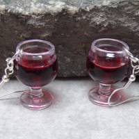 Weinglas Sangria  Ohrhänger 3D schrill kawaii Bild 4