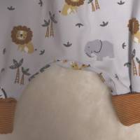 New Born Baby Set - Pumphose & Mütze Jersey Grau Safari Tiere Gr. 50-62 Bild 2