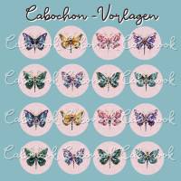 Cabochon Vorlagen - Schmuckstücke Schmetterling - 10 mm, 12 mm, 14 mm und 25 mm Bild 3