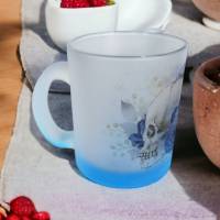 Teeglas mit Farbverlauf, satiniert, blau Bild 2