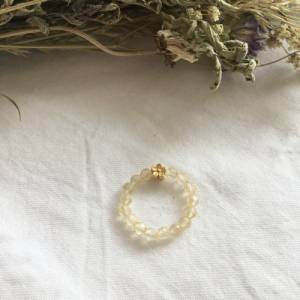 Elastischer Ring aus Edelstein mit Blume, Blumenring mit Gold, filigraner Ring aus Zitrin als Geschenk für beste Freundi Bild 6