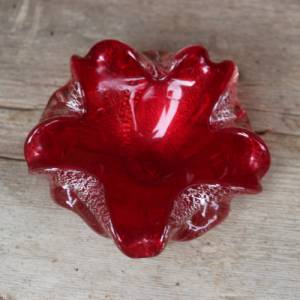 Murano Aschenbecher Schale Pop Art Rot Silber Midcentury 60er Jahre Bild 1