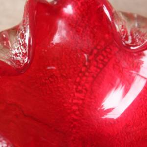 Murano Aschenbecher Schale Pop Art Rot Silber Midcentury 60er Jahre Bild 3