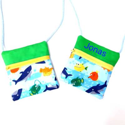 Kinder Brustbeutel "Fische" Personalisierbar
