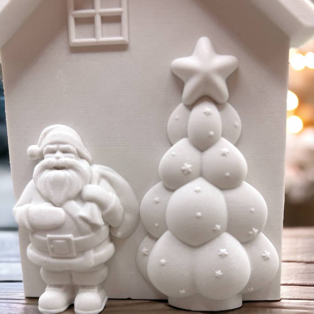 3 Weihnachts Silikonformen Set - Weihnachtsmann, Baum, Schneemann